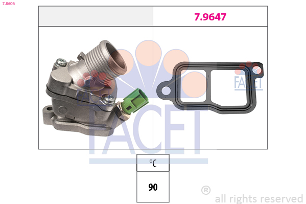 Termostato, refrigerante FACET 7.8606