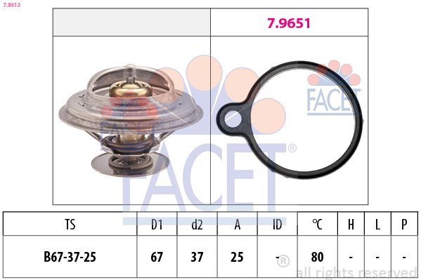 Termostato, refrigerante FACET 7.8613