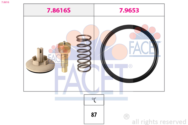 Termostato, refrigerante FACET 7.8616