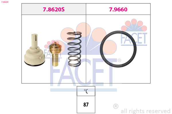 Termostato, refrigerante FACET 7.8620