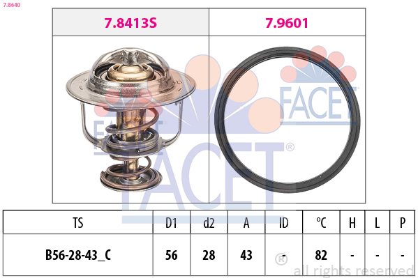 Termostato, refrigerante FACET 7.8640