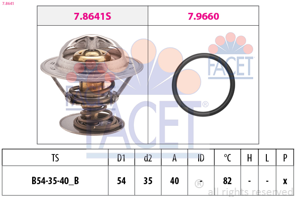 Termostato, refrigerante FACET 7.8641
