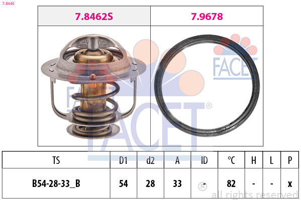 Termostato, refrigerante FACET 7.8645
