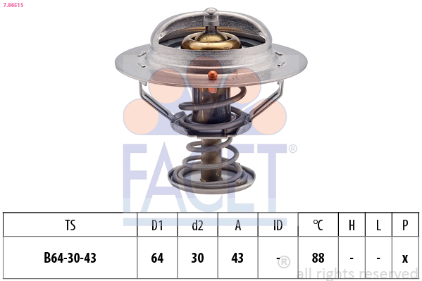 Termostato, refrigerante FACET 7.8651S