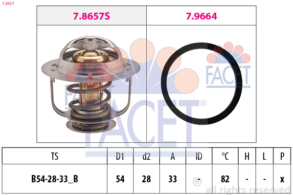 Termostato, refrigerante FACET 7.8657