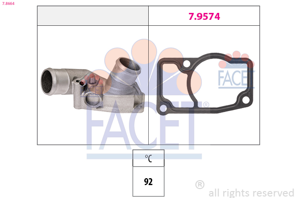 Termostato, refrigerante FACET 7.8664