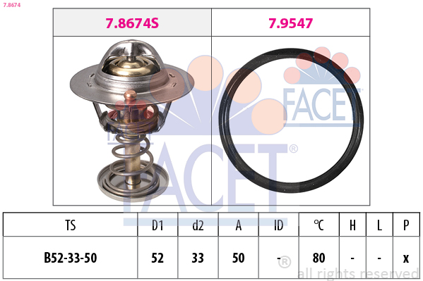 Termostato, refrigerante FACET 7.8674