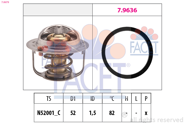Termostato, refrigerante FACET 7.8679