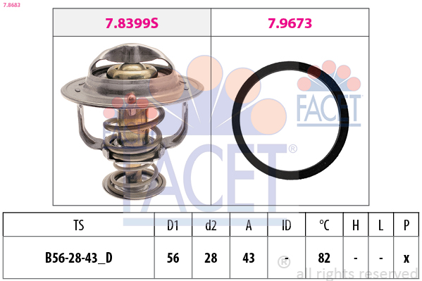 Termostato, refrigerante FACET 7.8683