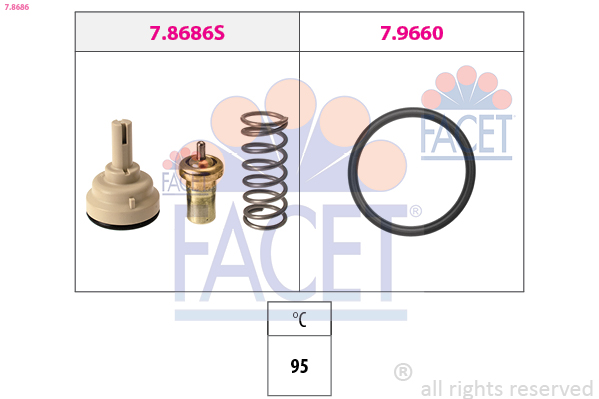 Termostato, refrigerante FACET 7.8686