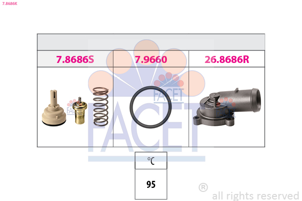 Termostato, refrigerante FACET 7.8686K
