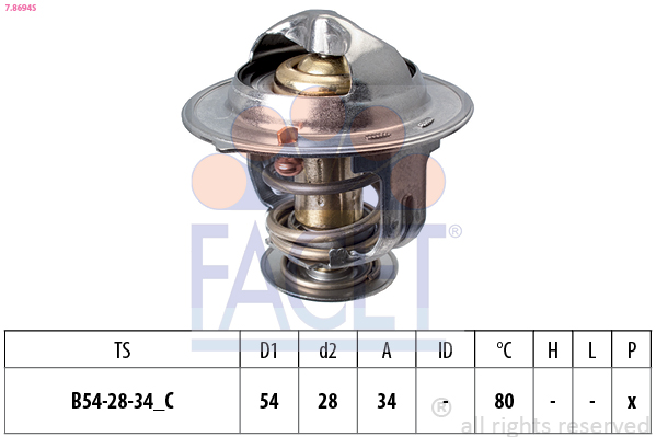 Termostato, refrigerante FACET 7.8694S