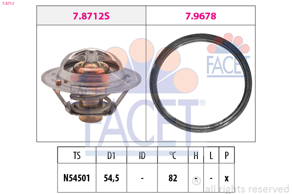 Termostato, refrigerante FACET 7.8713