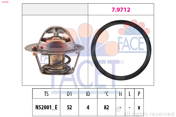 Termostato, refrigerante FACET 7.8725
