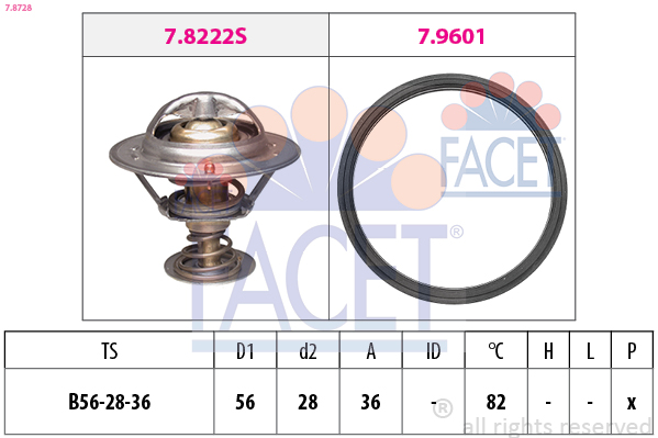 Termostato, refrigerante FACET 7.8728