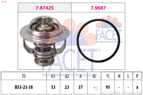 Termostato, refrigerante FACET 7.8742