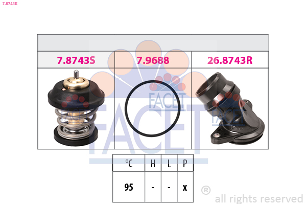Termostato, refrigerante FACET 7.8743K