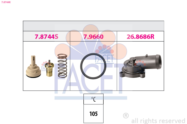 Termostato, refrigerante FACET 7.8744K
