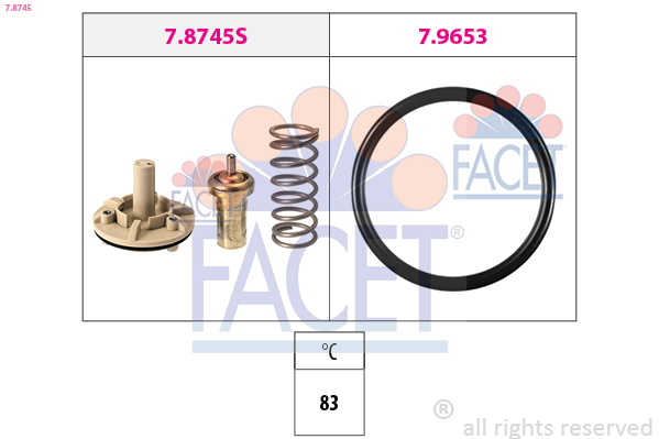 Termostato, refrigerante FACET 7.8745