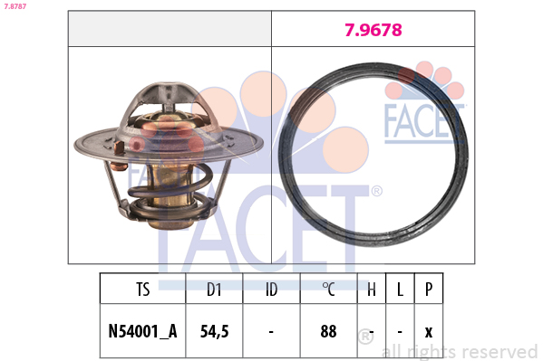 Termostato, refrigerante FACET 7.8787