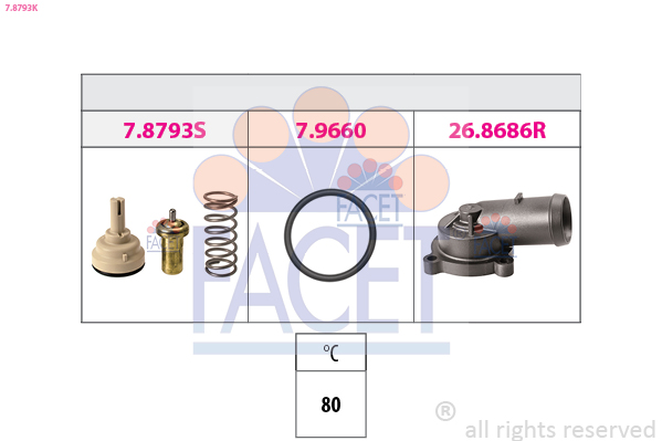 Termostato, refrigerante FACET 7.8793K