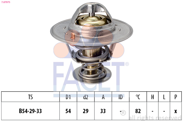 Termostato, refrigerante FACET 7.8797S
