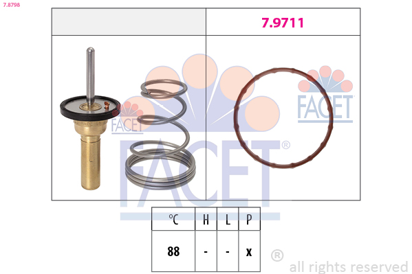 Termostato, refrigerante FACET 7.8798