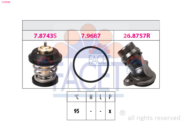 Termostato, refrigerante FACET 7.8799K