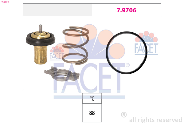 Termostato, refrigerante FACET 7.8822
