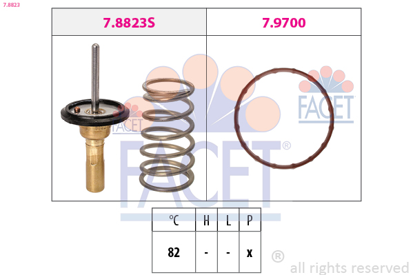 Termostato, refrigerante FACET 7.8823