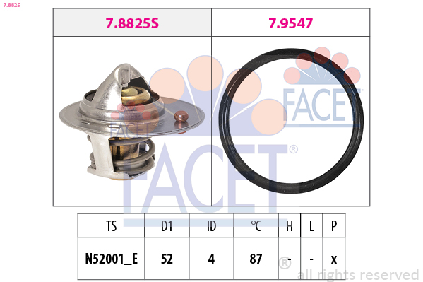 Termostato, refrigerante FACET 7.8825