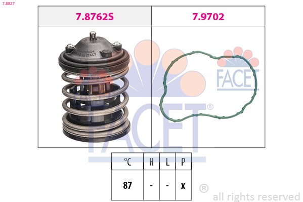 Termostato, refrigerante FACET 7.8827