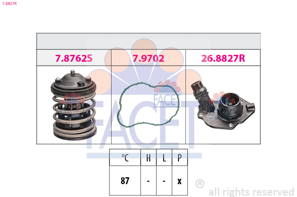 Termostato, refrigerante FACET 7.8827K