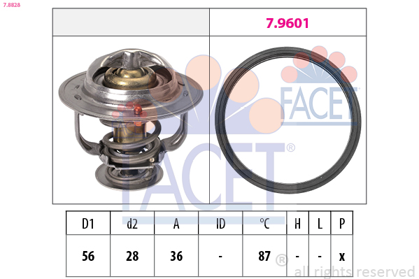 Termostato, refrigerante FACET 7.8828