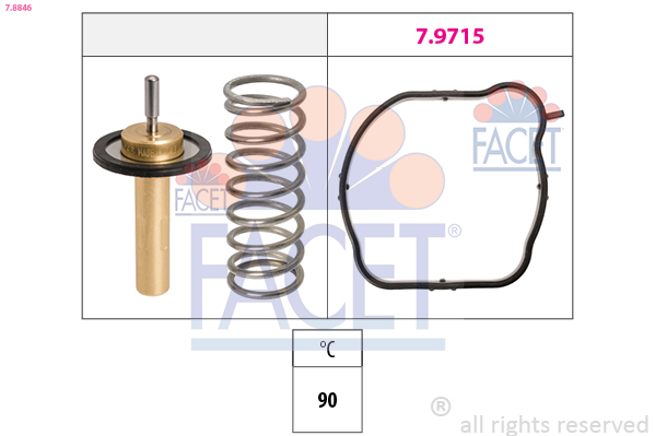 Termostato, refrigerante FACET 7.8846