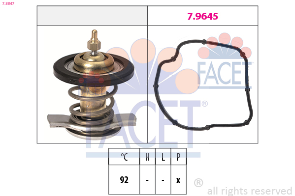 Termostato, refrigerante FACET 7.8847