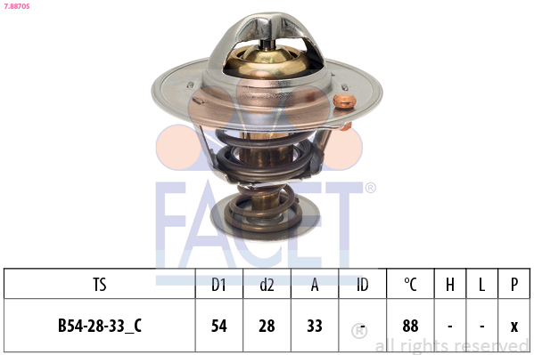 Termostato, refrigerante FACET 7.8870S