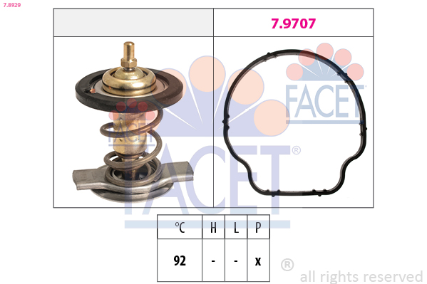 Termostato, refrigerante FACET 7.8929