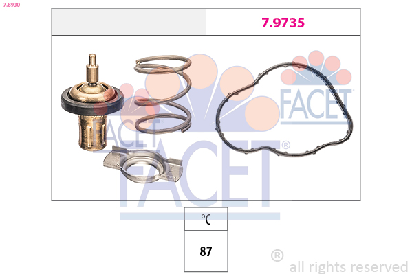 Termostato, refrigerante FACET 7.8930