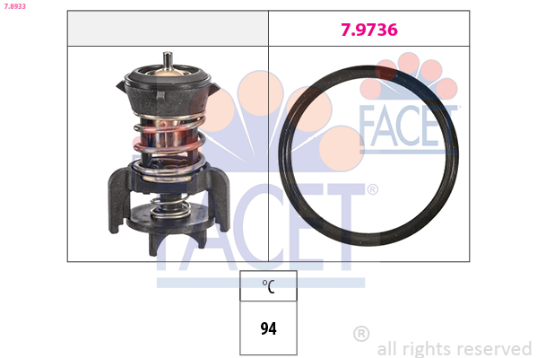 Termostato, refrigerante FACET 7.8933