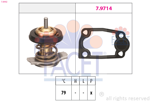 Termostato, refrigerante FACET 7.8942