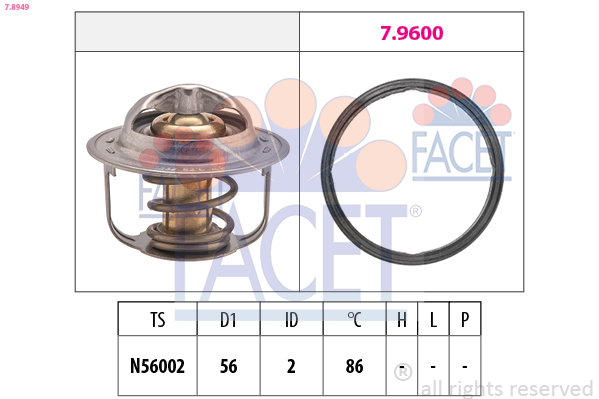 Termostato, refrigerante FACET 7.8949