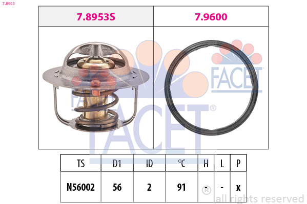 Termostato, refrigerante FACET 7.8953