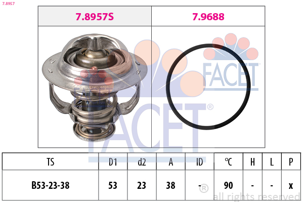 Termostato, refrigerante FACET 7.8957