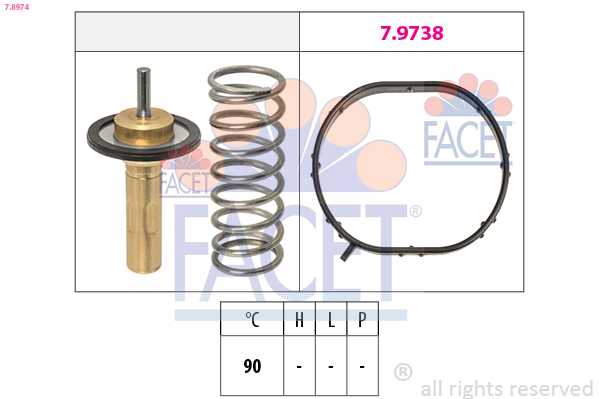 Termostato, refrigerante FACET 7.8974