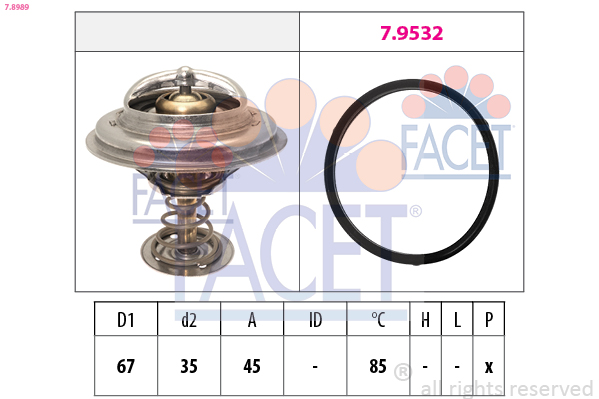 Termostato, refrigerante FACET 7.8989