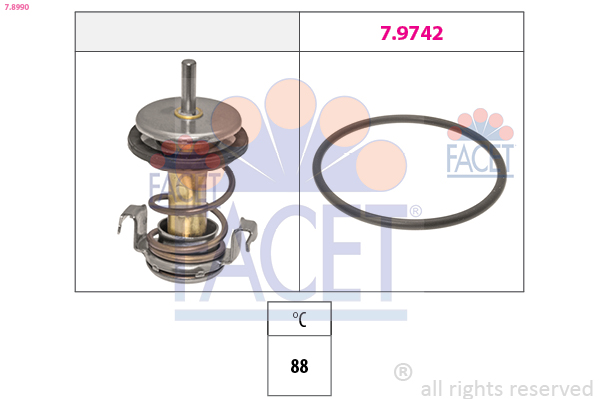 Termostato, refrigerante FACET 7.8990