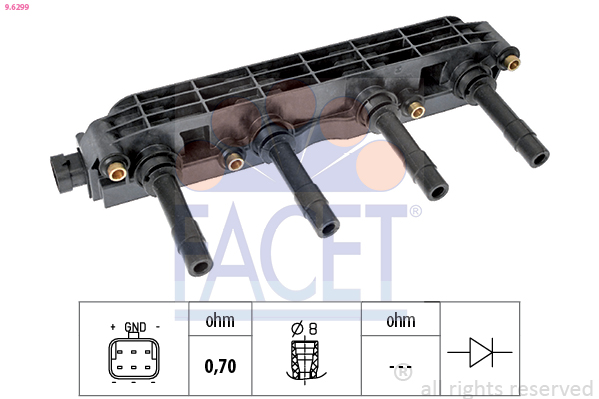 Bobina d'accensione FACET 9.6299