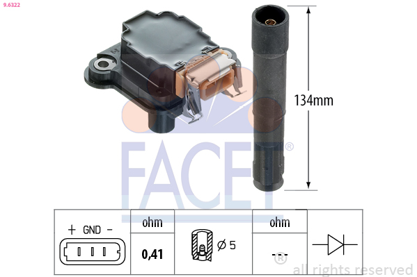 Bobina d'accensione FACET 9.6322