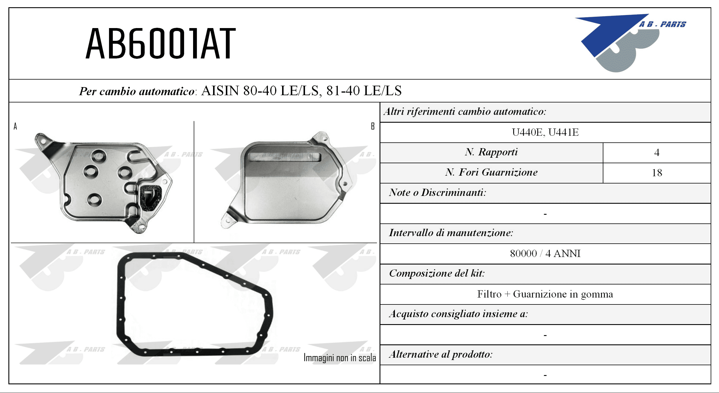 Kit Filtro CAMBIO AUTOMATICO YARIS 1.3 99>